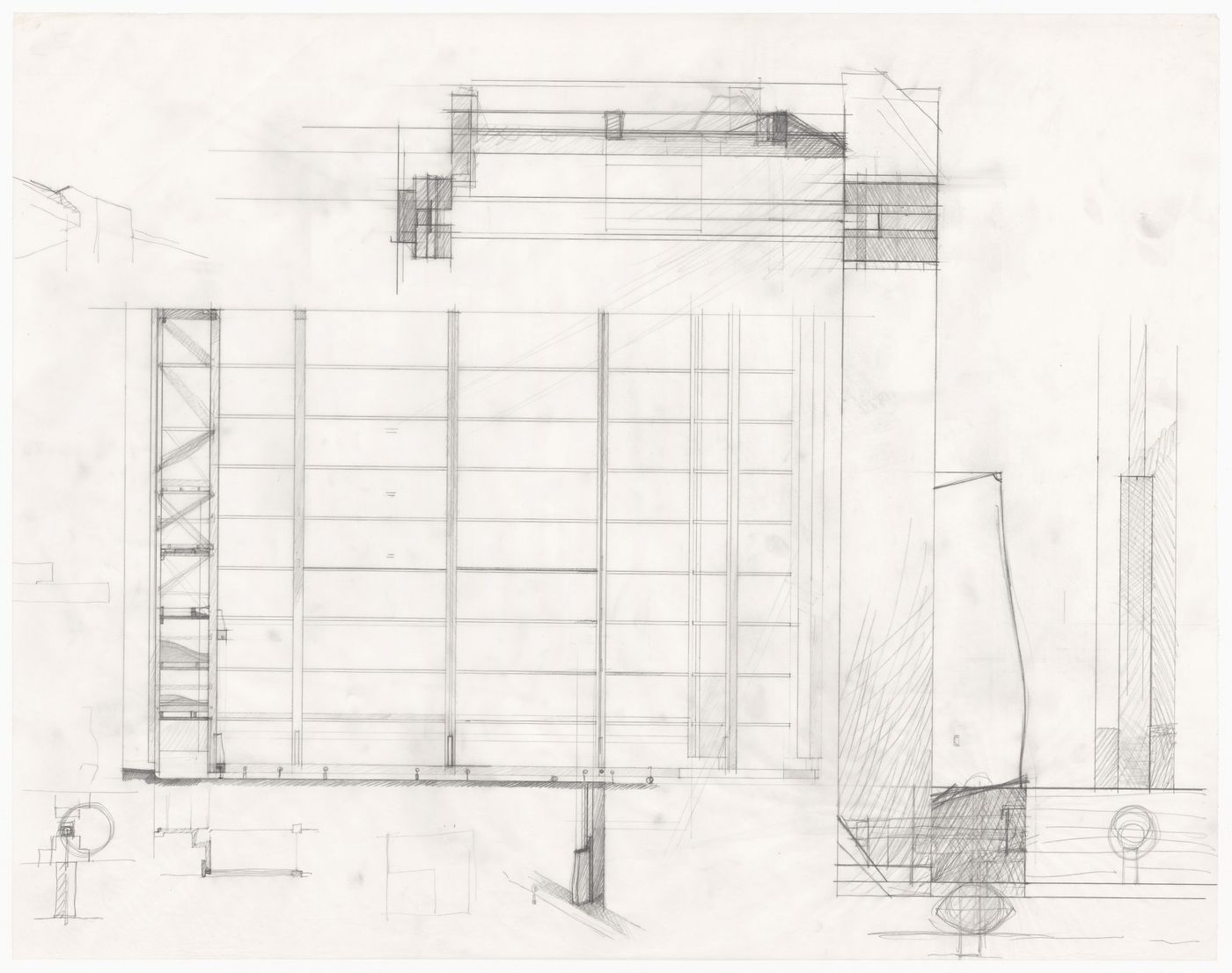 Sections and sketches for Casa De Paolini, Milan, Italy