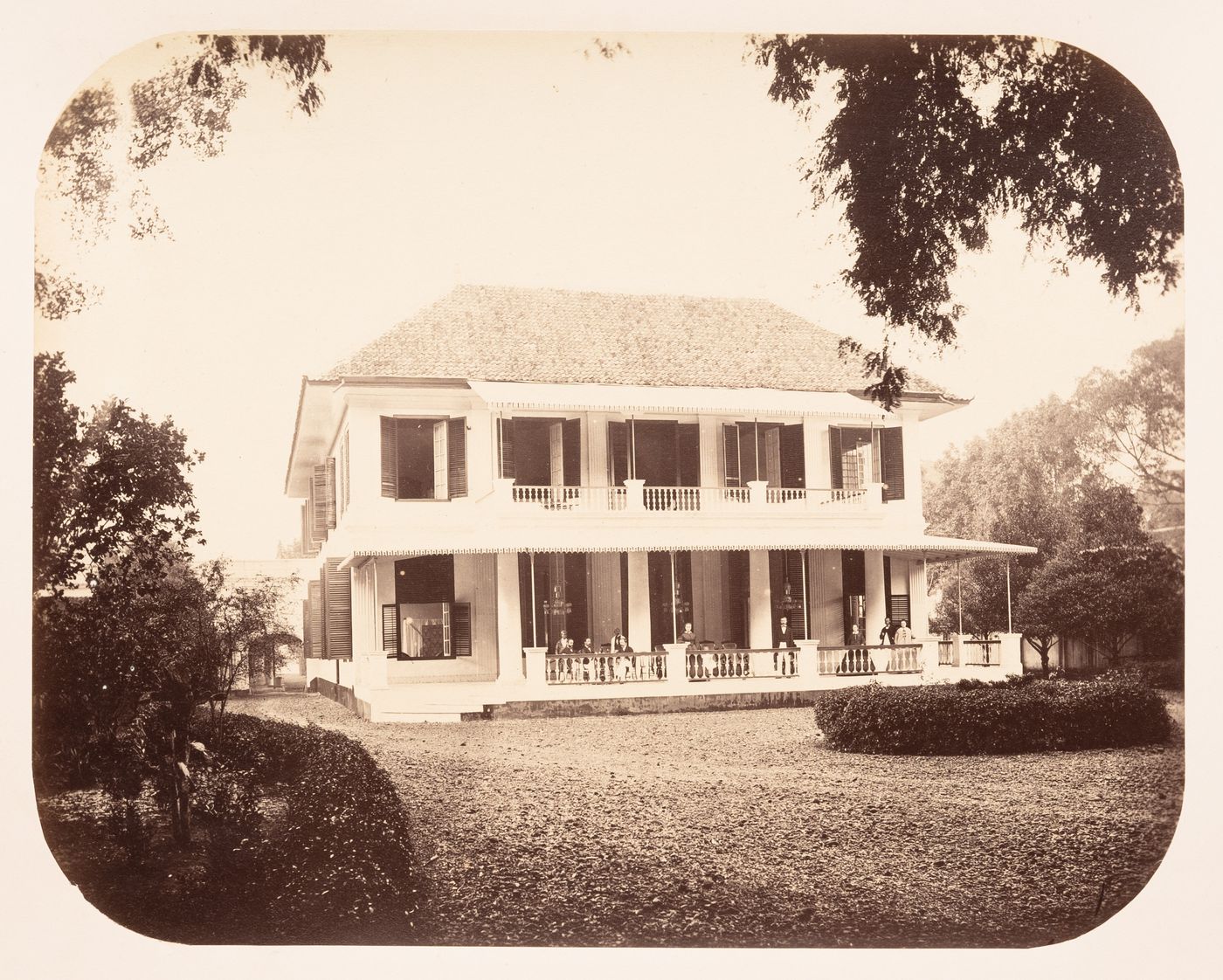 View of the Hotel der Nederlanden, Batavia (now Jakarta), Dutch East Indies (now Indonesia)