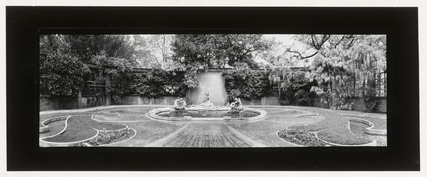 View of the pebble garden and fountain, Dumbarton Oaks, 1703 32nd Street North West, Washington, D.C.