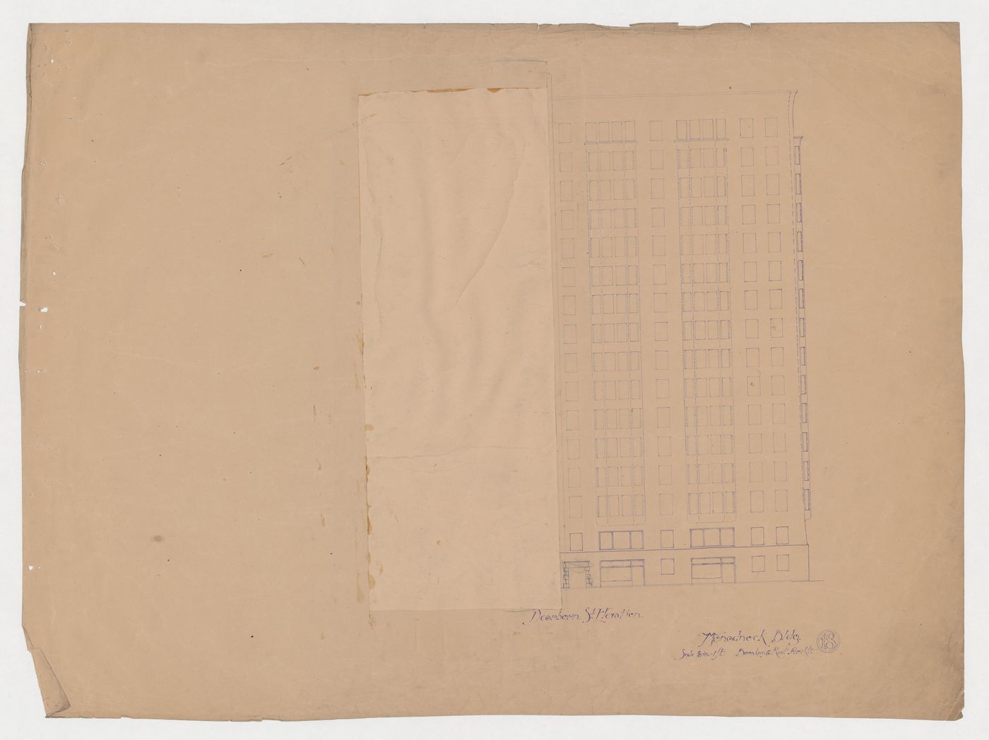 Monadnock Building, Chicago: Dearborn Street elevation