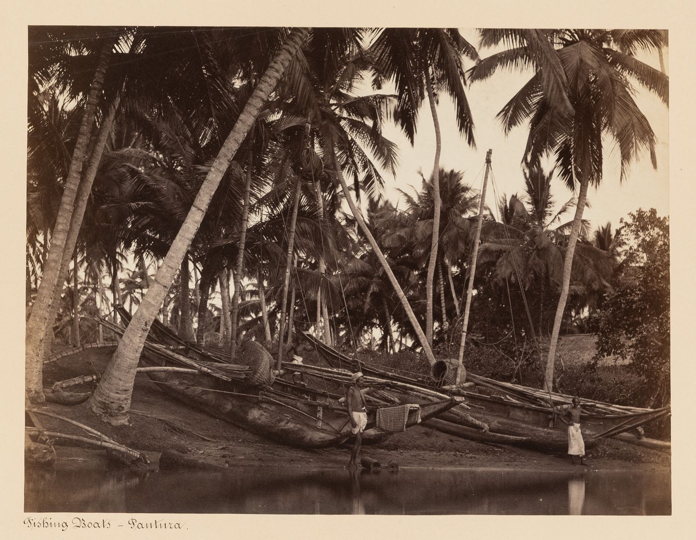 View of fishing boats, Panadura, Ceylon (now Sri Lanka)