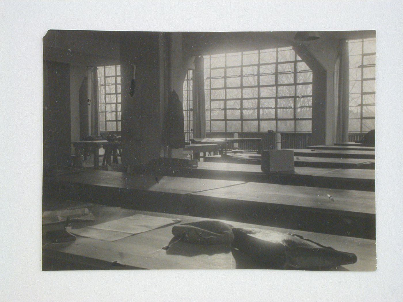 Interior view of the Bauhaus building showing the preliminary course workshop, Dessau, Germany