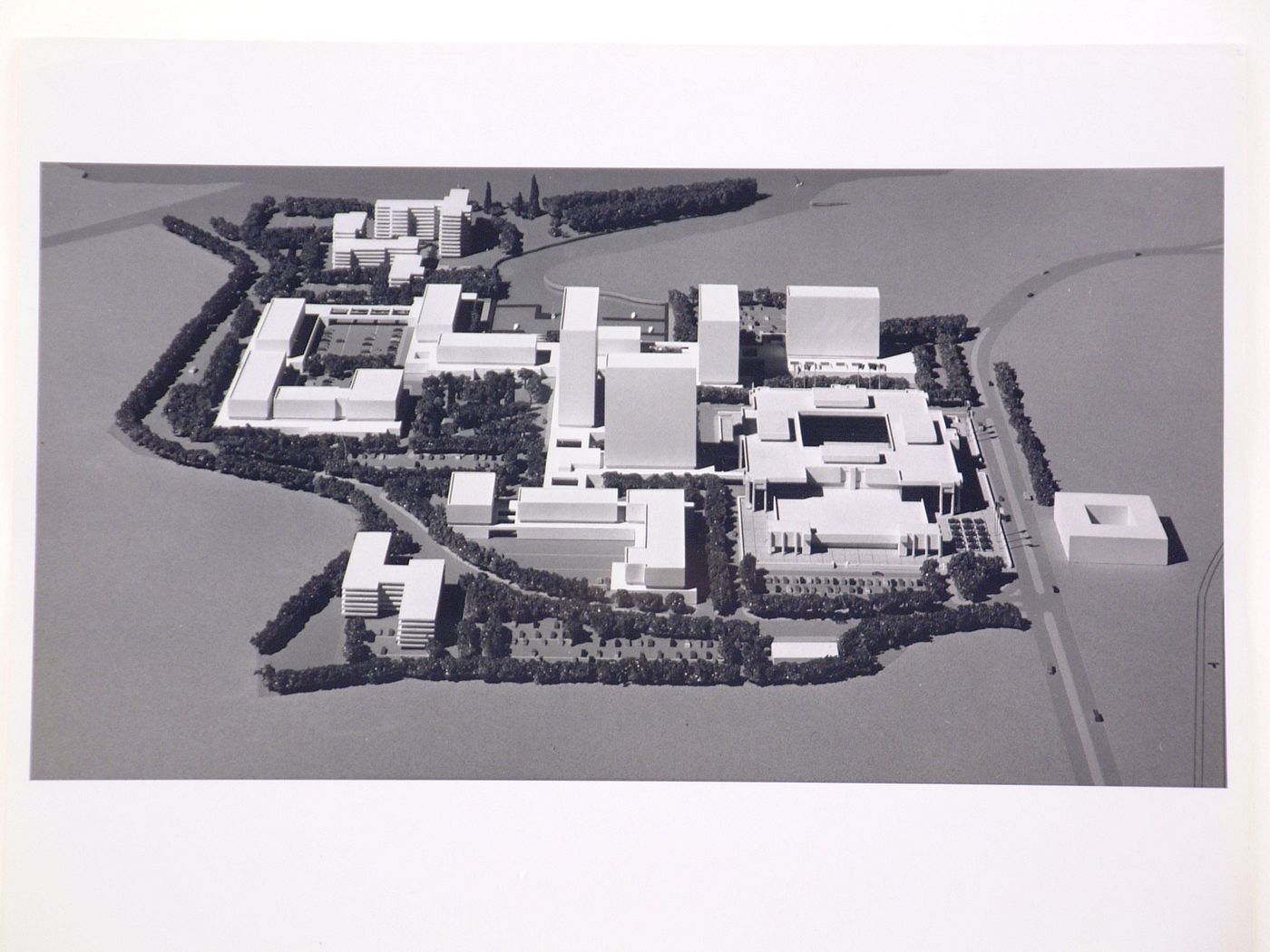 Aerial view of the model for the State Street South complex, Quincy, Massachusetts, United States