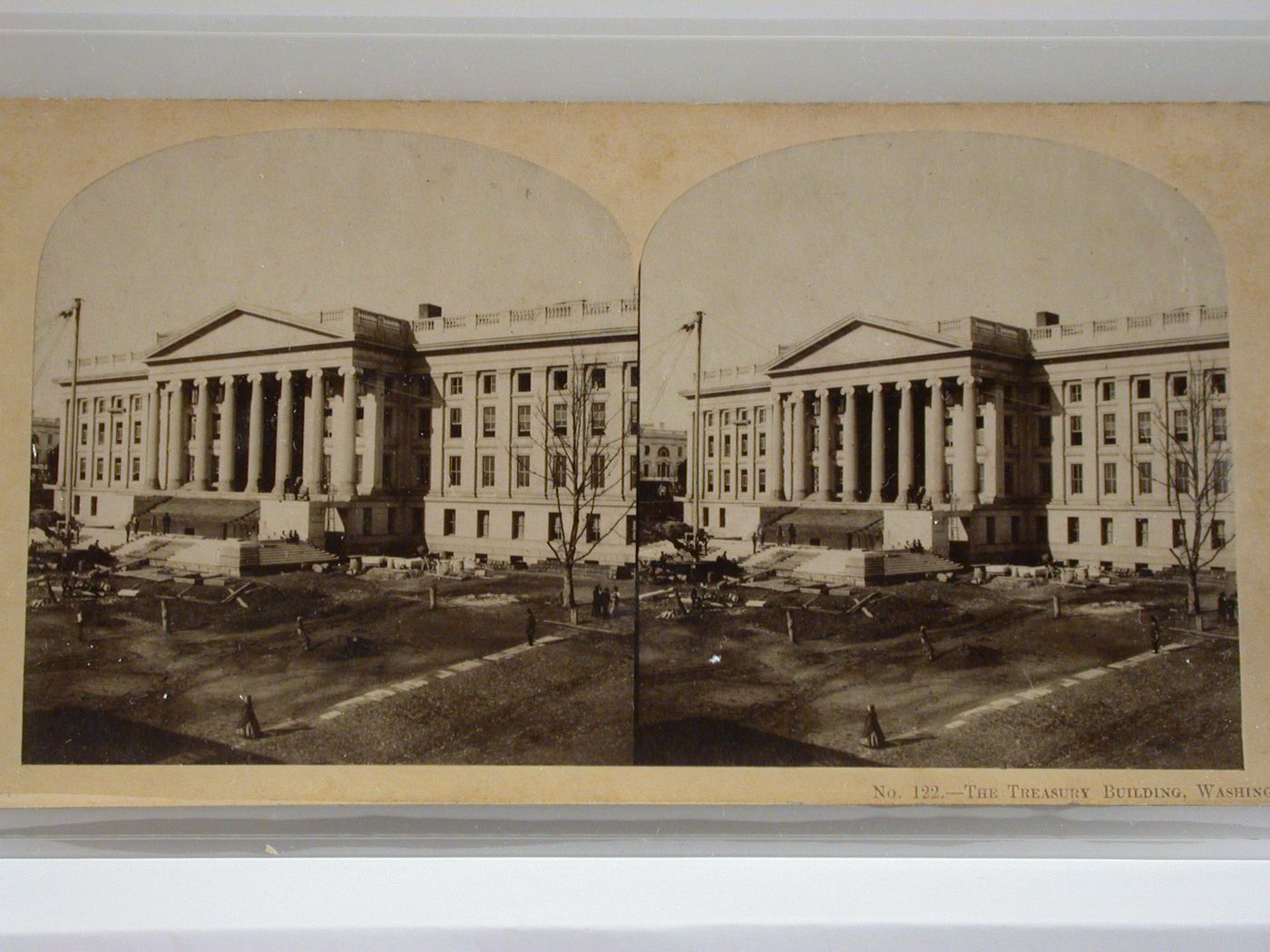 Treasury Building under construction: View of front façade, Washington, District of Columbia