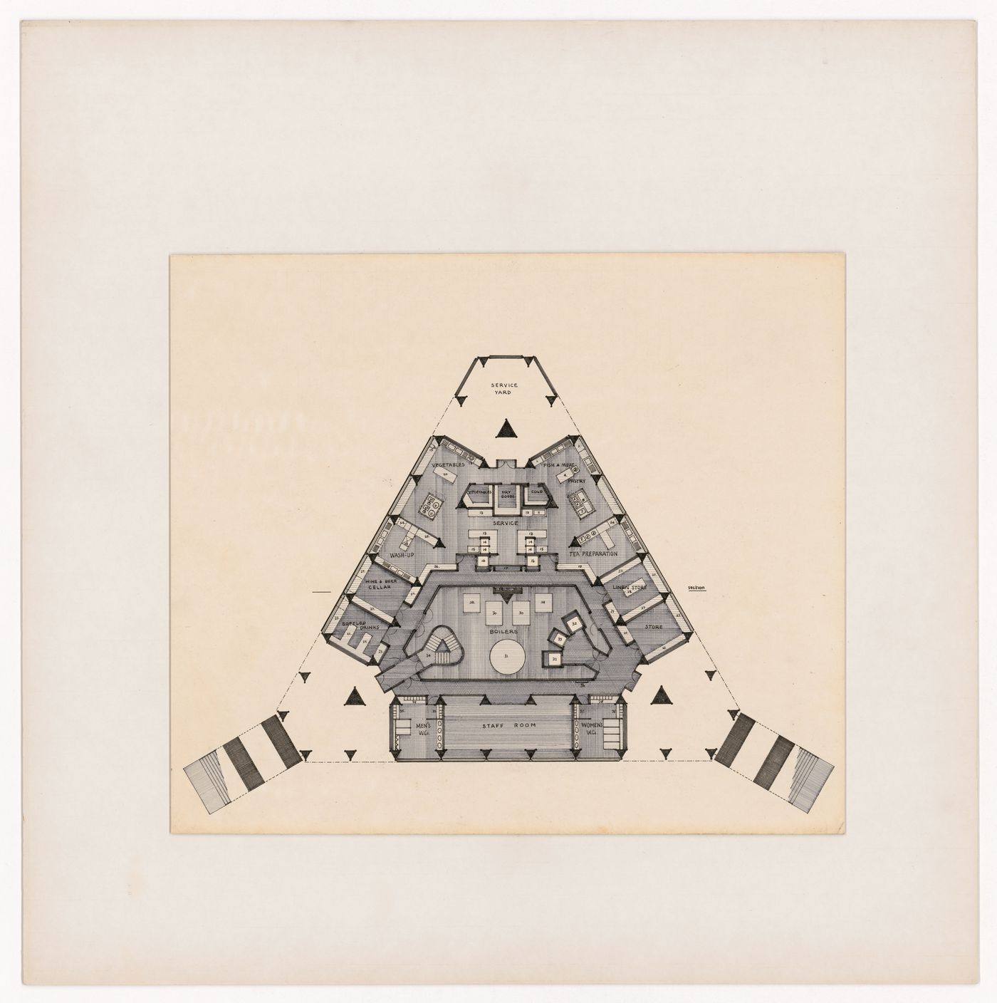 Dormitory floor plan for The Shape of Cambridge: A Plan, Cambridge University, England