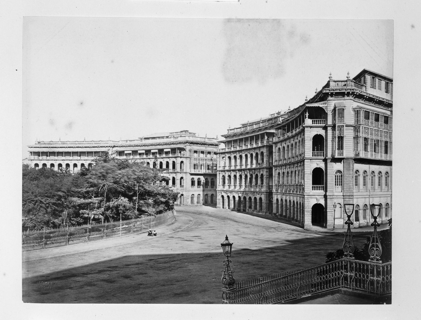 View of part of the Elphinstone Circle (now Mahatma Gandhi Marg), Bombay (now Mumbai), India