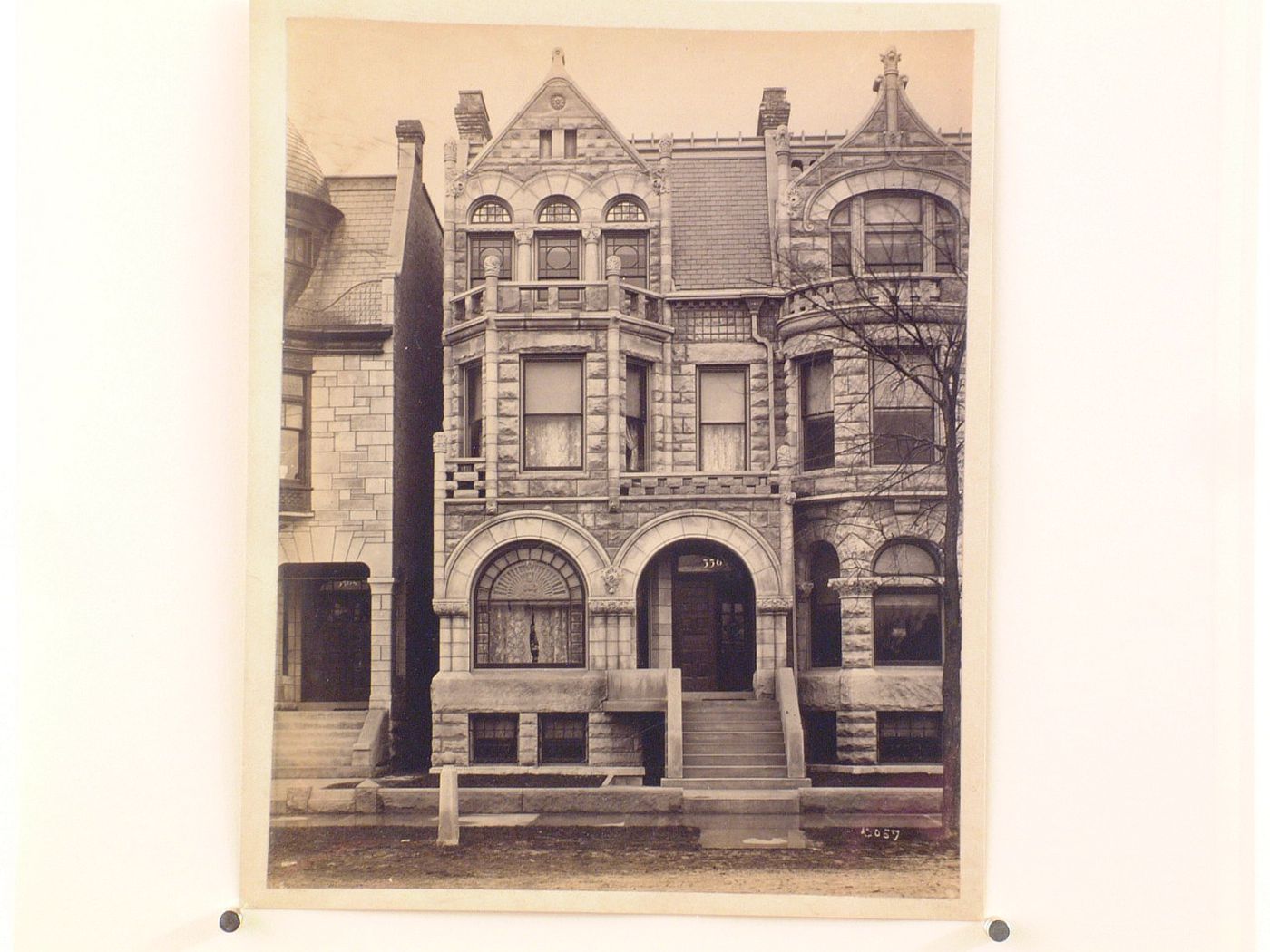 Exterior view of residential row house, Chicago, Illinois