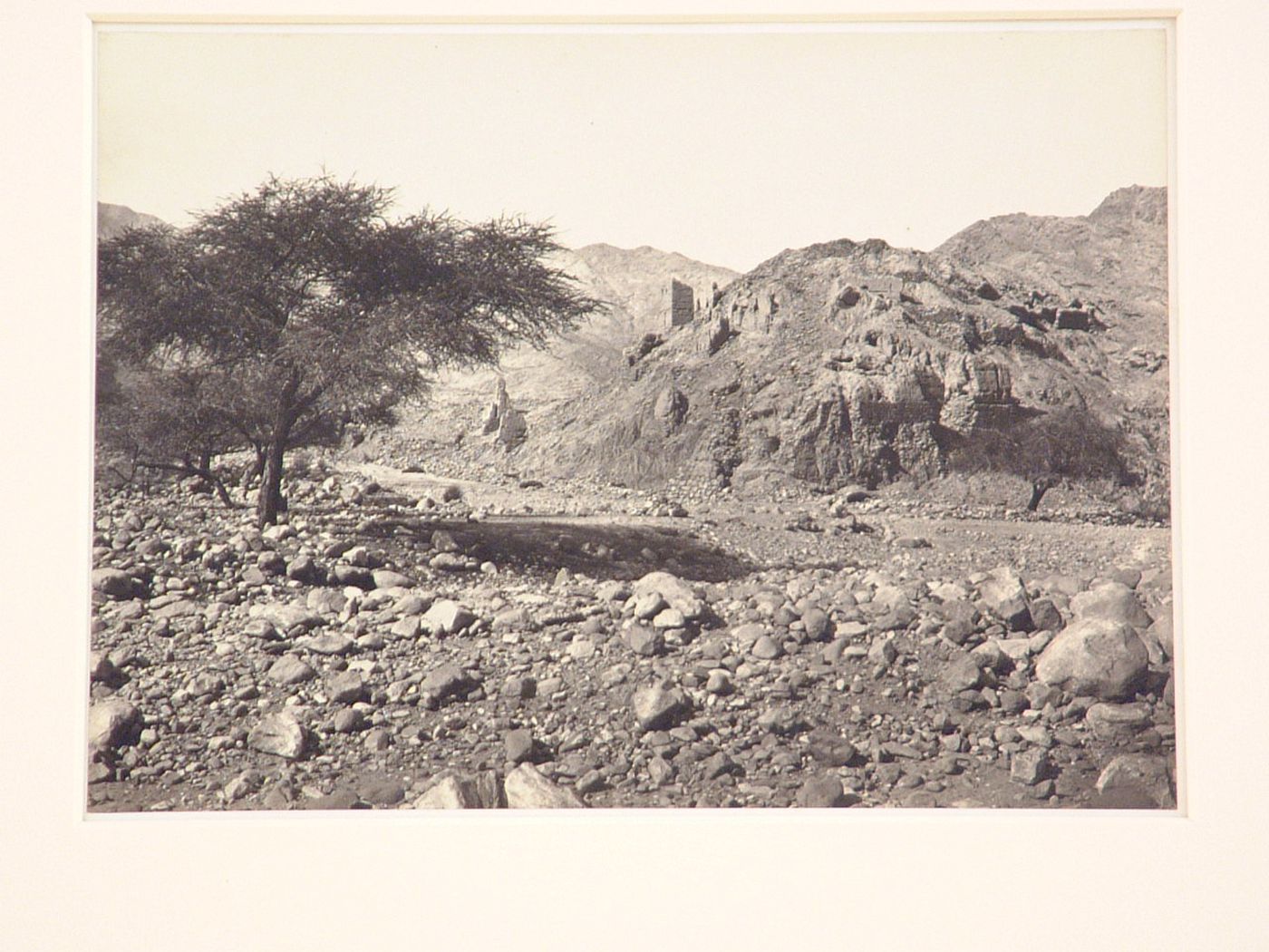 Oasis of Firan, Christian ruins on side of hill, Sinai, Egypt