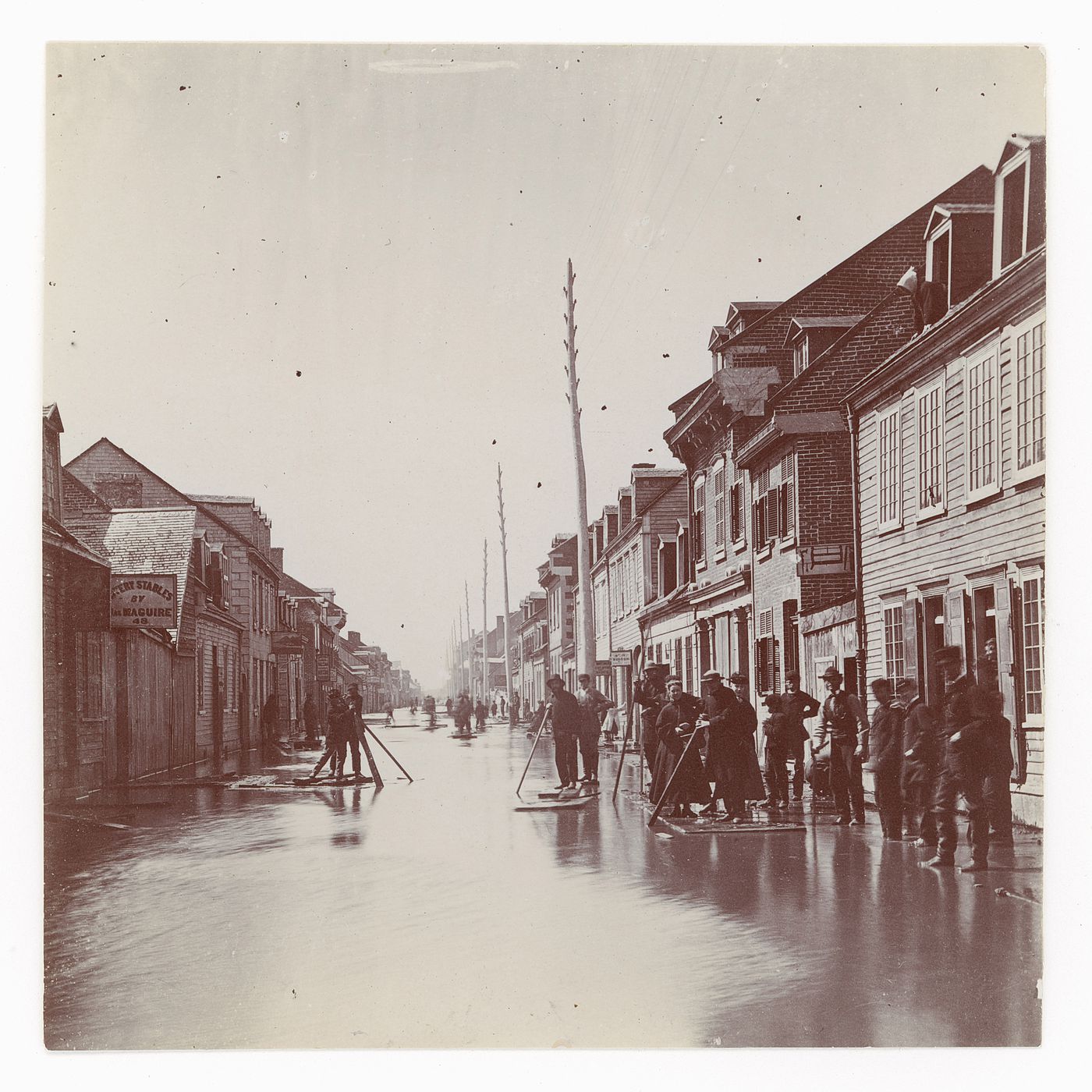 Street scenes during the floods of the 1880s, Montréal, Québec