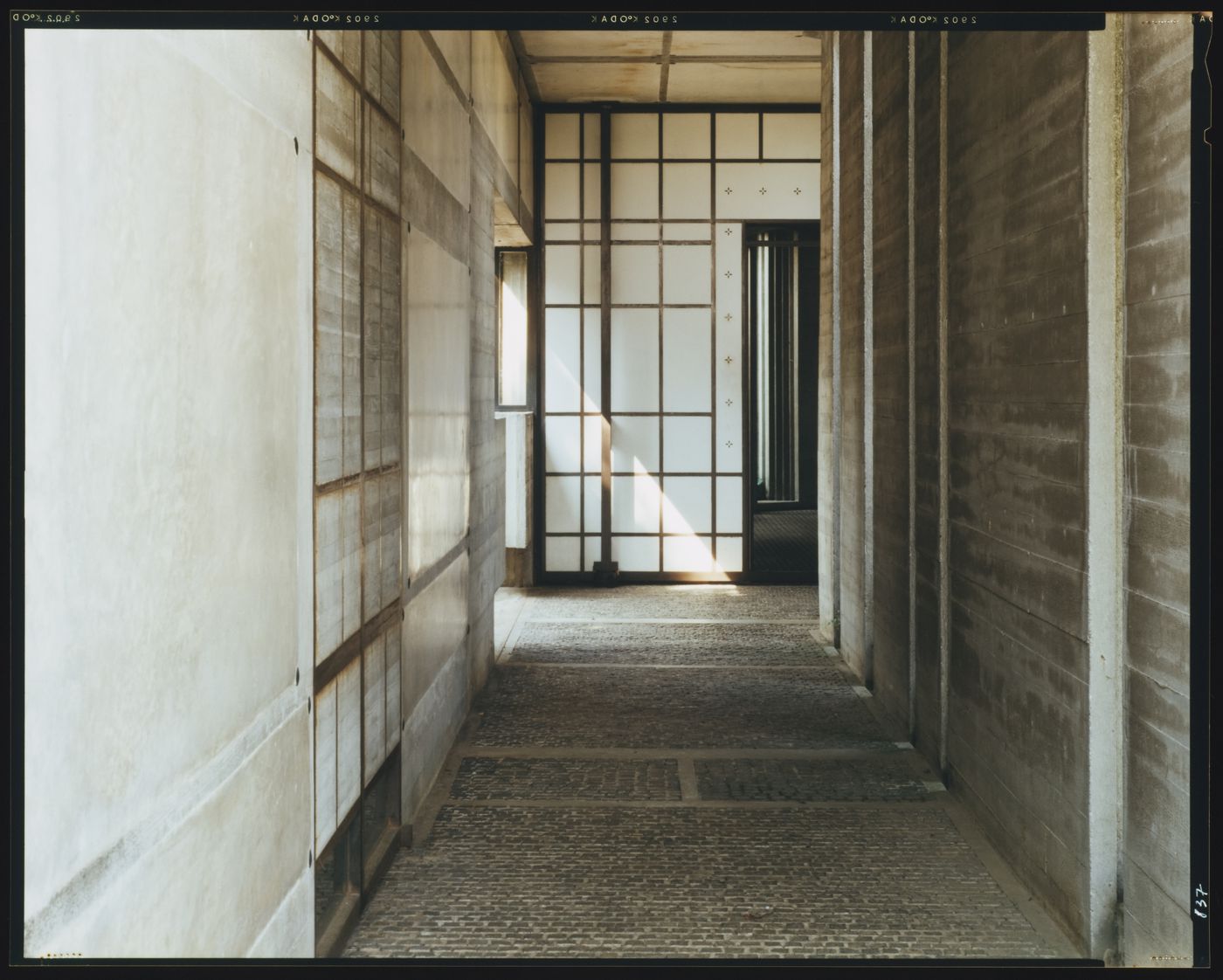 Interior view of the chapel showing a hallway, Cimitero Brion, San Vito d'Altivole, near Asolo, Italy