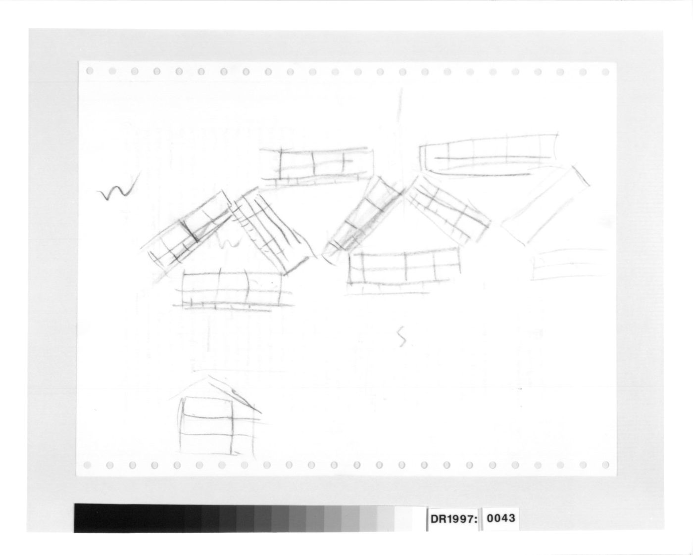 Housing Pilotengasse, Vienna-Aspern: Conceptual sketches, including siteplans, plans, elevations, and perspectives