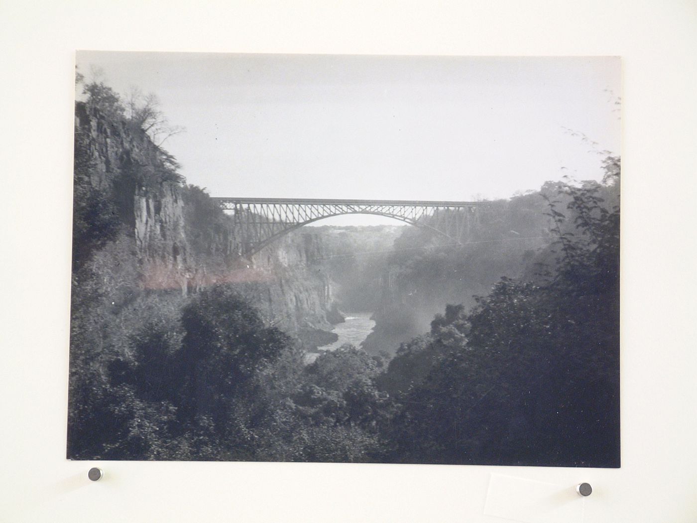 View of Victoria Falls Bridge before reconstruction, Zambezi River, crossing the border between Victoria Falls, Zimbabwe and Livingstone, Zambia