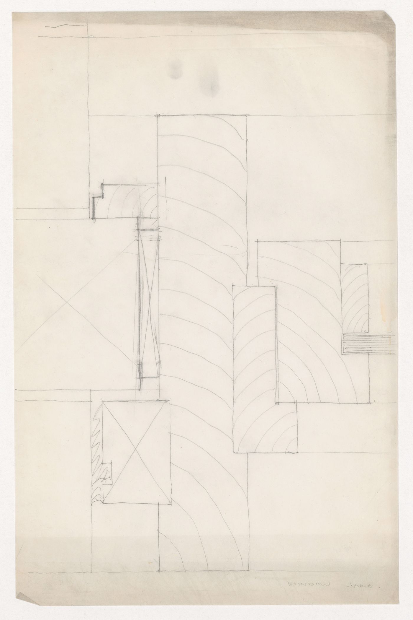 Sketch sectional detail, possibly for a window jamb for the Metallurgy Building, Illinois Institute of Technology, Chicago