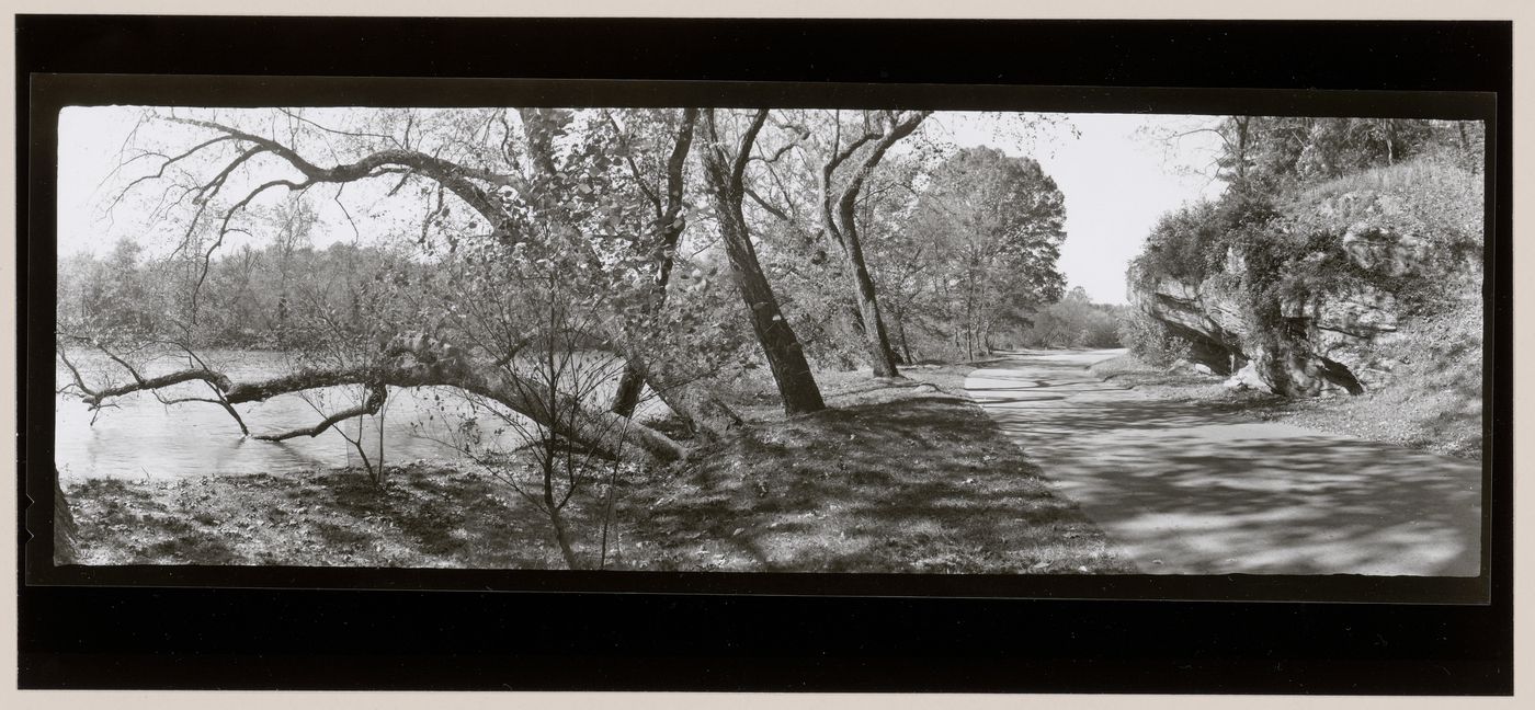 Deer Park, Road by River (panorama), the Vanderbilt Estate, "Biltmore", Asheville, North Carolina