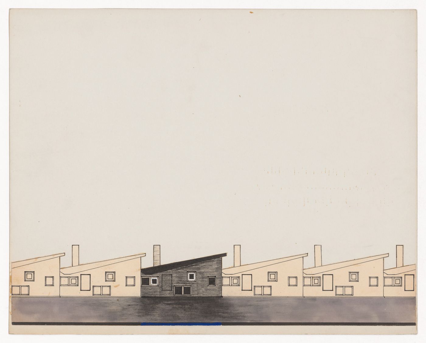 Housing elevation for The Shape of Cambridge: A Plan, Cambridge University, England