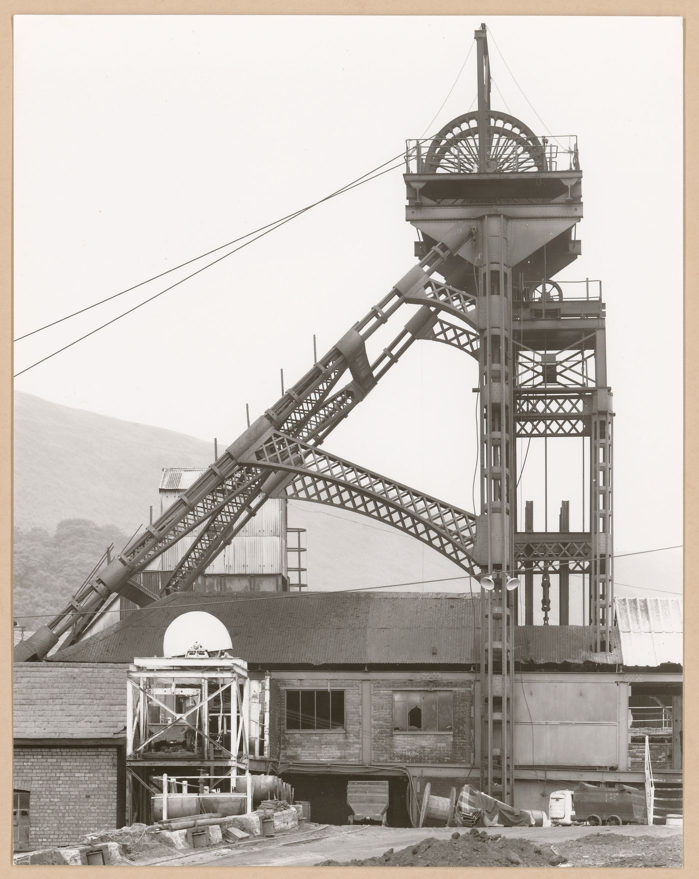 View of a minehead of Deep Duffryn Colliery, Mountain Ash, Wales