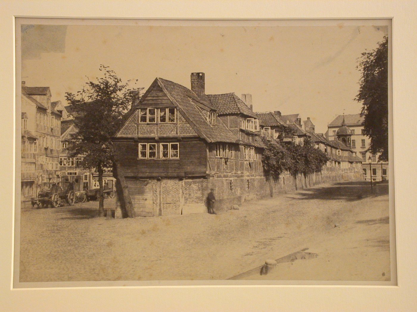 Street view with Chapel of Saint Anne, Hamburg, Germany