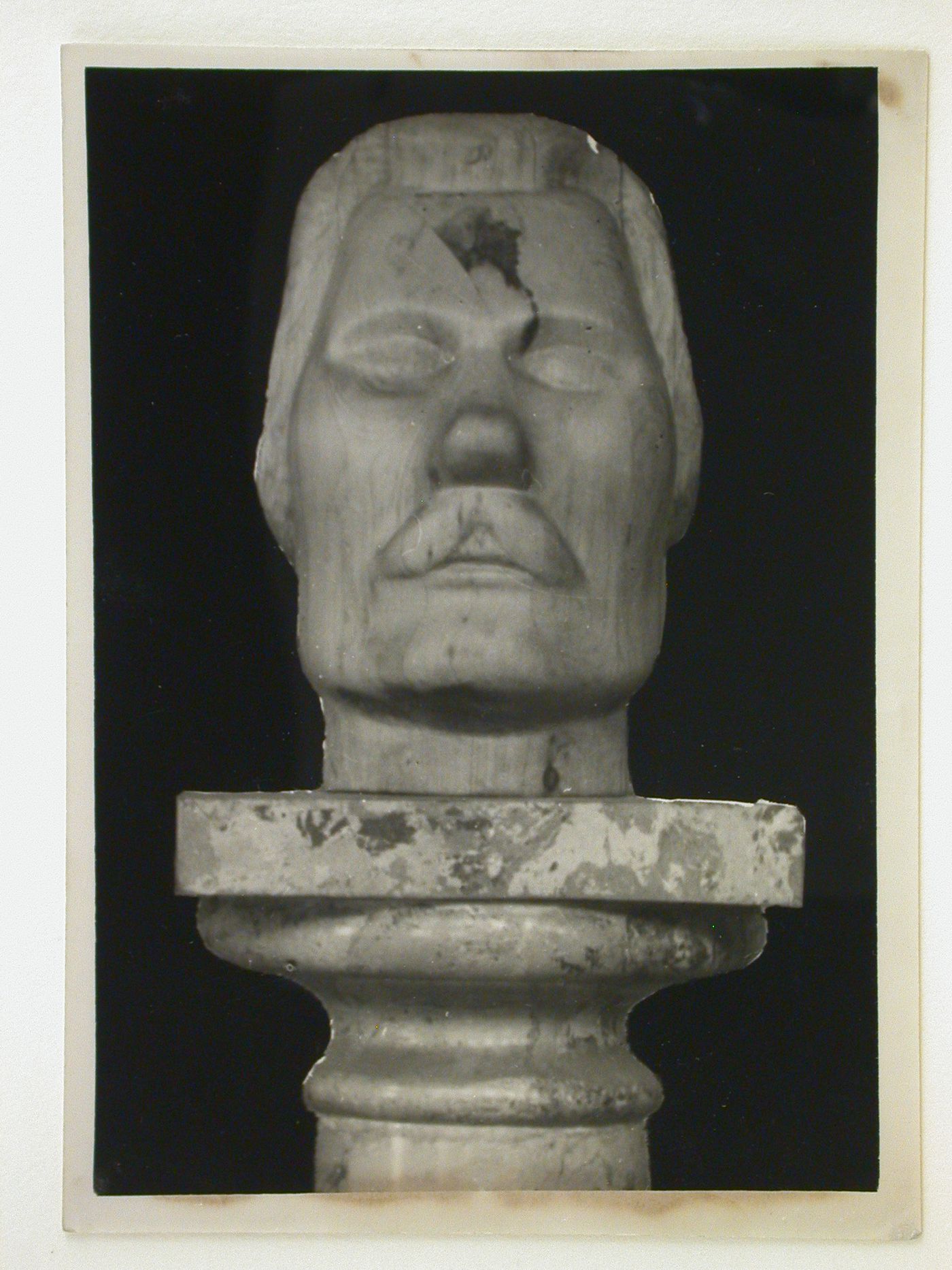 View of a sculpted head of Maxim Gorki, Soviet Union