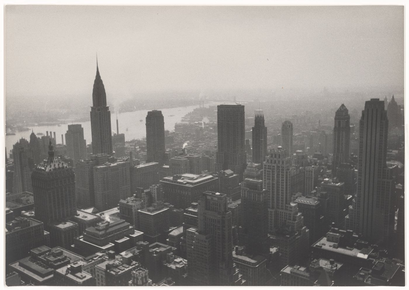 View of Lower Manhattan showing skyscrapers and high-rise buildings with Upper Bay in the foreground, New York City, New York