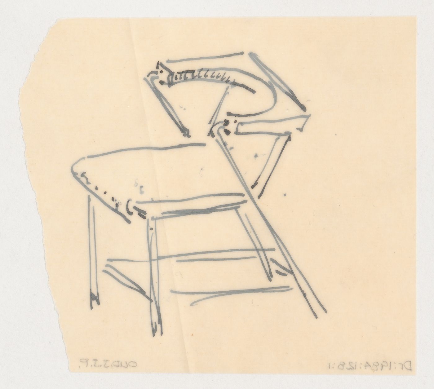 Sketch perspective for a chair, possibly for Metz & Co., Amsterdam, Netherlands