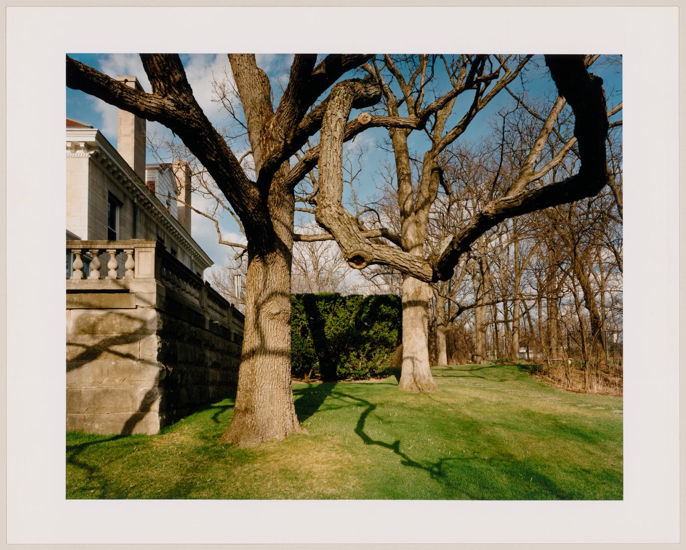 Viewing Olmsted: View at the rear of the house, "Pembroke Lodge", the David B. Jones Estate, 500 Greenbay Road, Lake Forest, Illinois