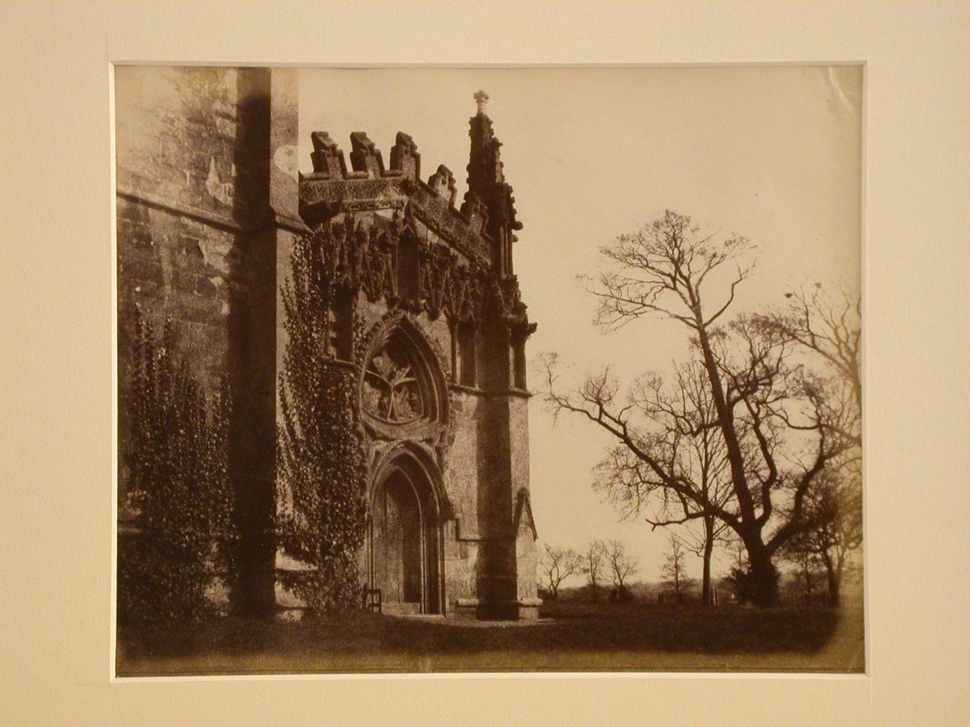 View of portal and window in church porch ?, Gaddesby, England