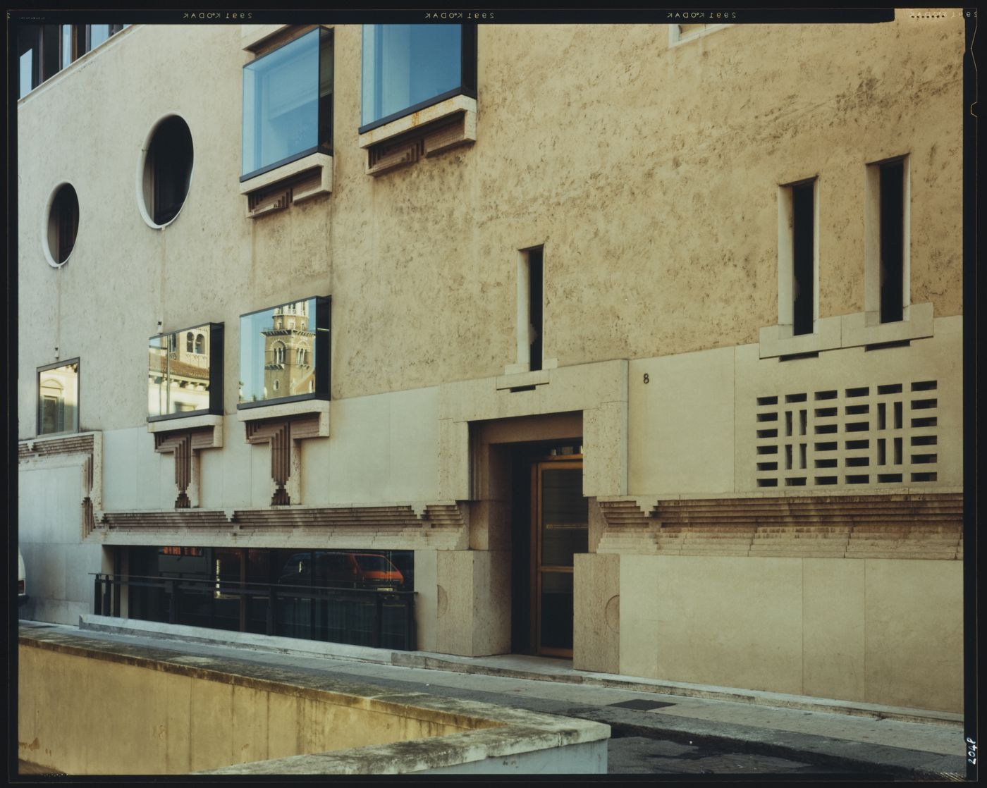 View of a façade of the Banca poplare di Verona, Verona, Italy