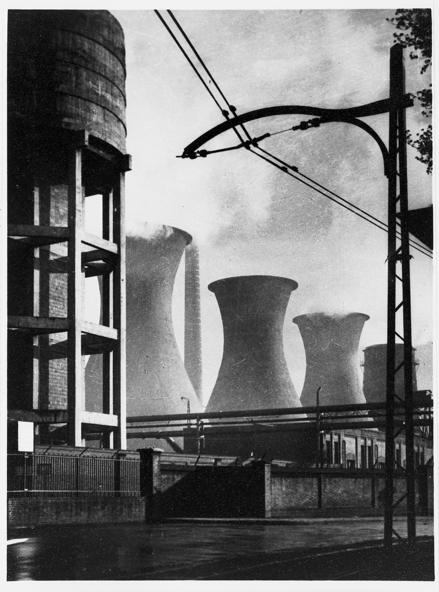 View of unidentified cooling towers