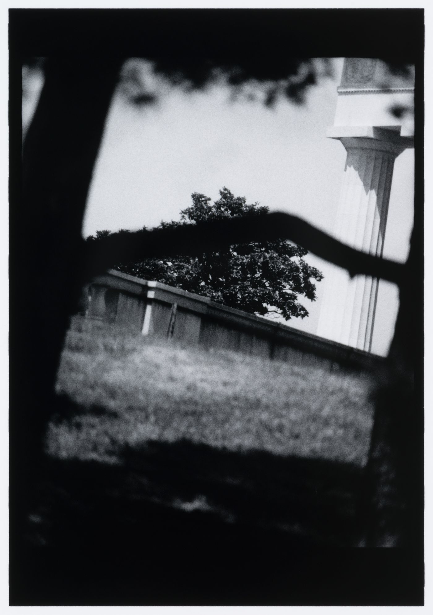 Partial view of the Lincoln Memorial showing trees and shadows in the foreground, Washington D.C., United States, from the series "Empire"