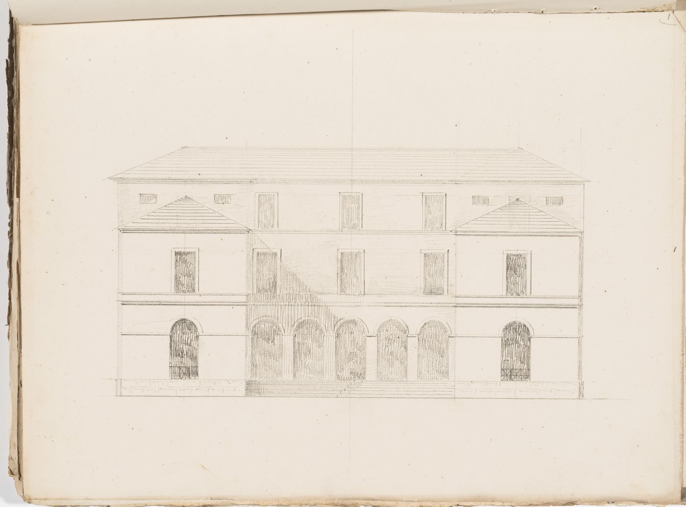 Project no. 1 for a country house for comte Treilhard: Principal elevation