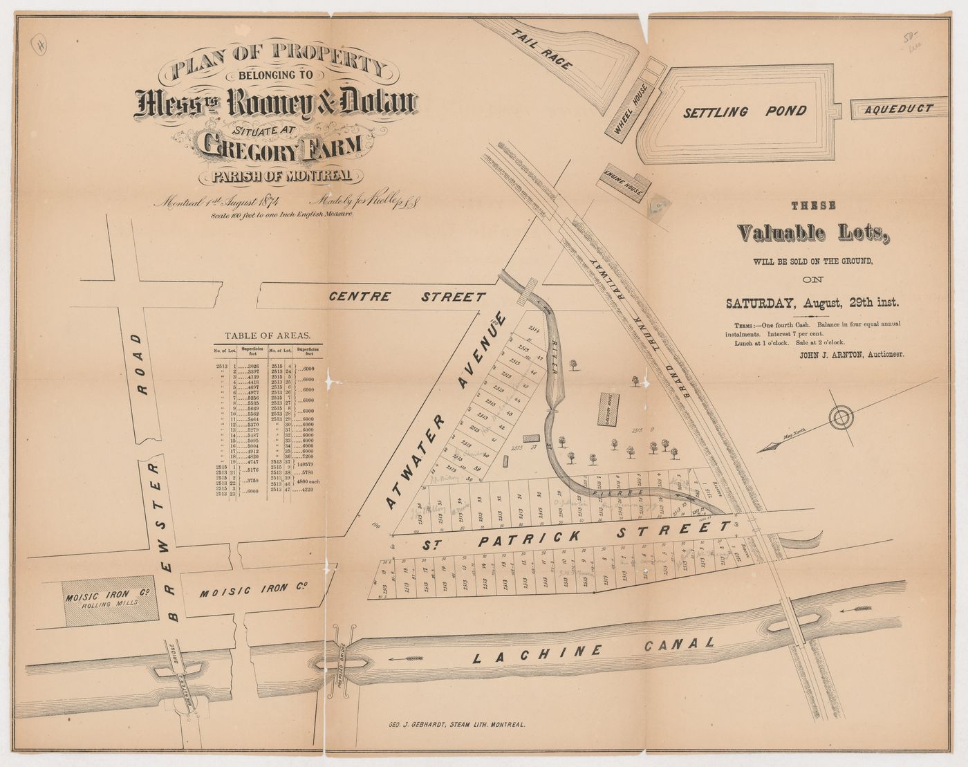 Plan of Rooney & Dolan property, Montréal