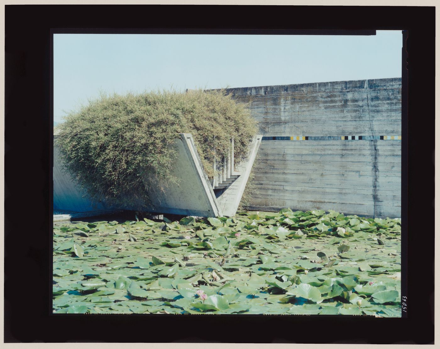 Looking northeast at 12:05 pm, Carlo Scarpa's Tomba Brion, San Vito d'Altivole, Italy