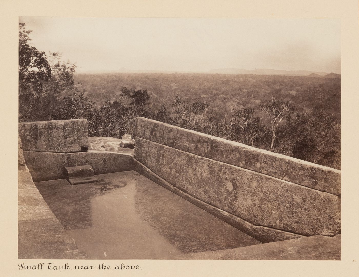 View of a water tank, near the stone throne, Sigiriya, Ceylon (now Sri Lanka)