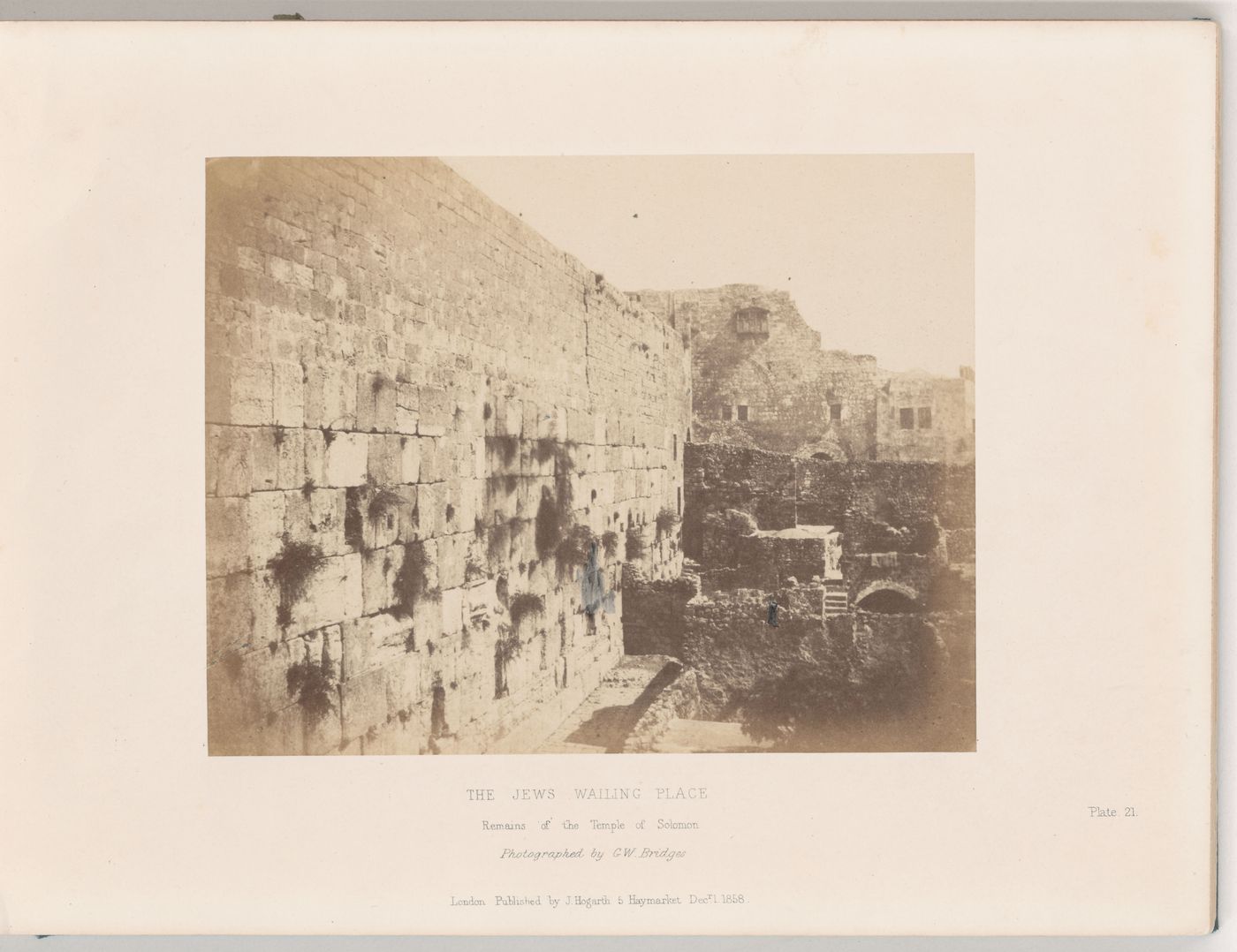 View of a section of the Western Wall, Jerusalem, Palestine