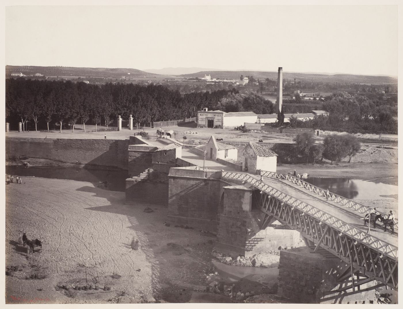 View of the old bridge of Lleida, Catalonia, Spain