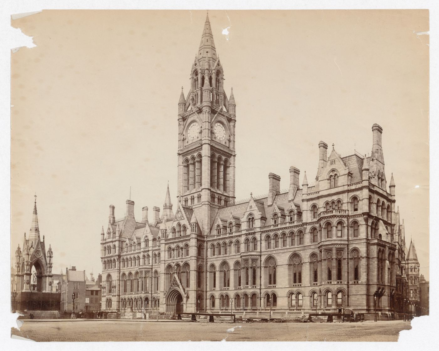 Exterior view of façade of New Town Hall, Manchester, England