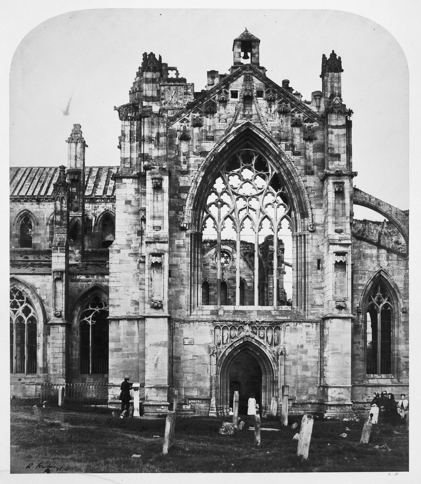 Melrose Abbey, South Transept, 1856