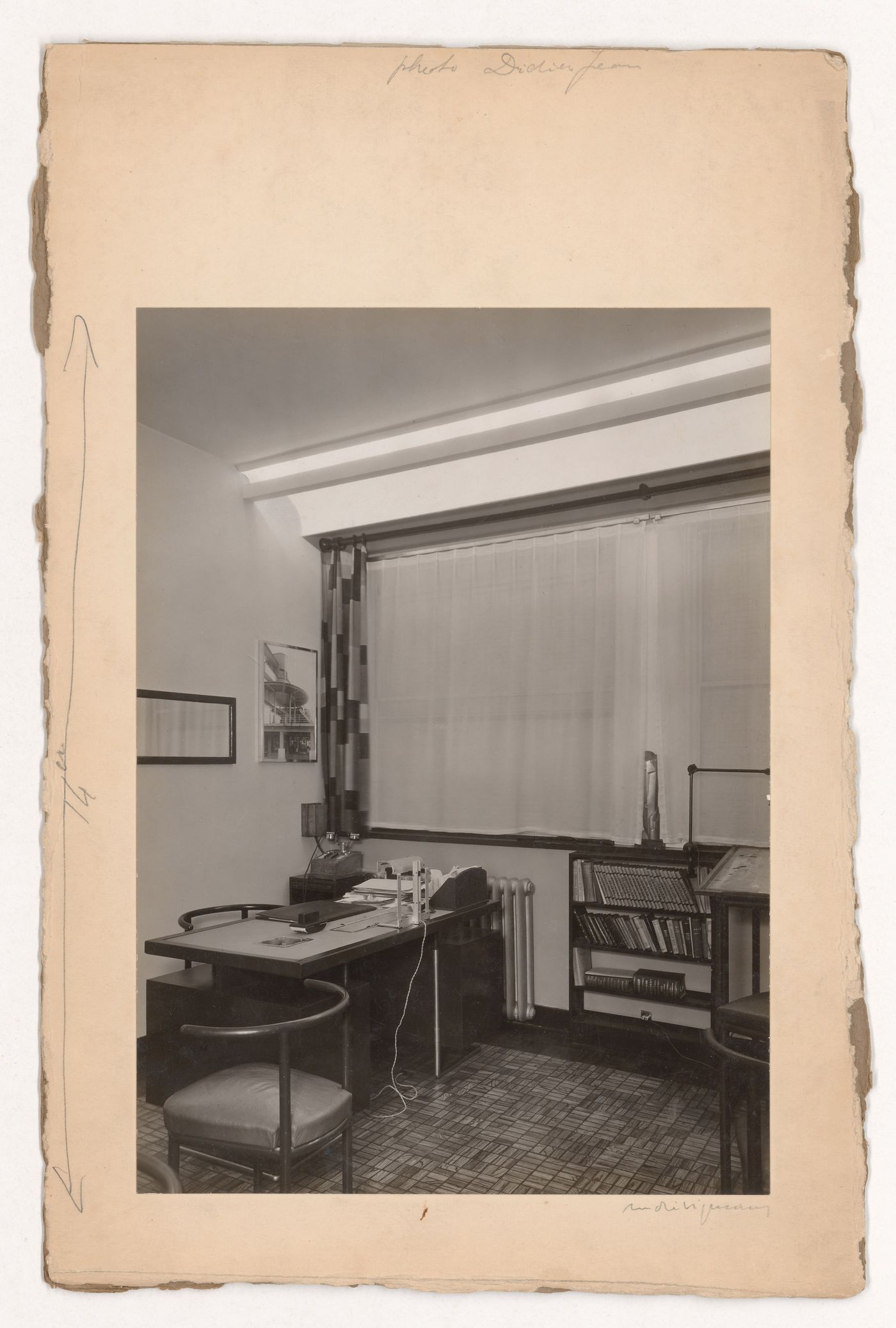 Interior view of architect's office showing desk, Agence Mallet-Stevens, rue Mallet-Stevens, 16th arrondissement, Paris, France