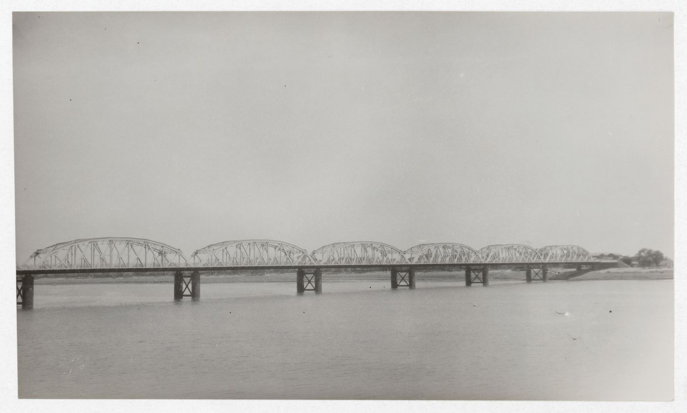 Landscape view of the Blue Nile Road and Railway Bridge, Khartoum, Sudan