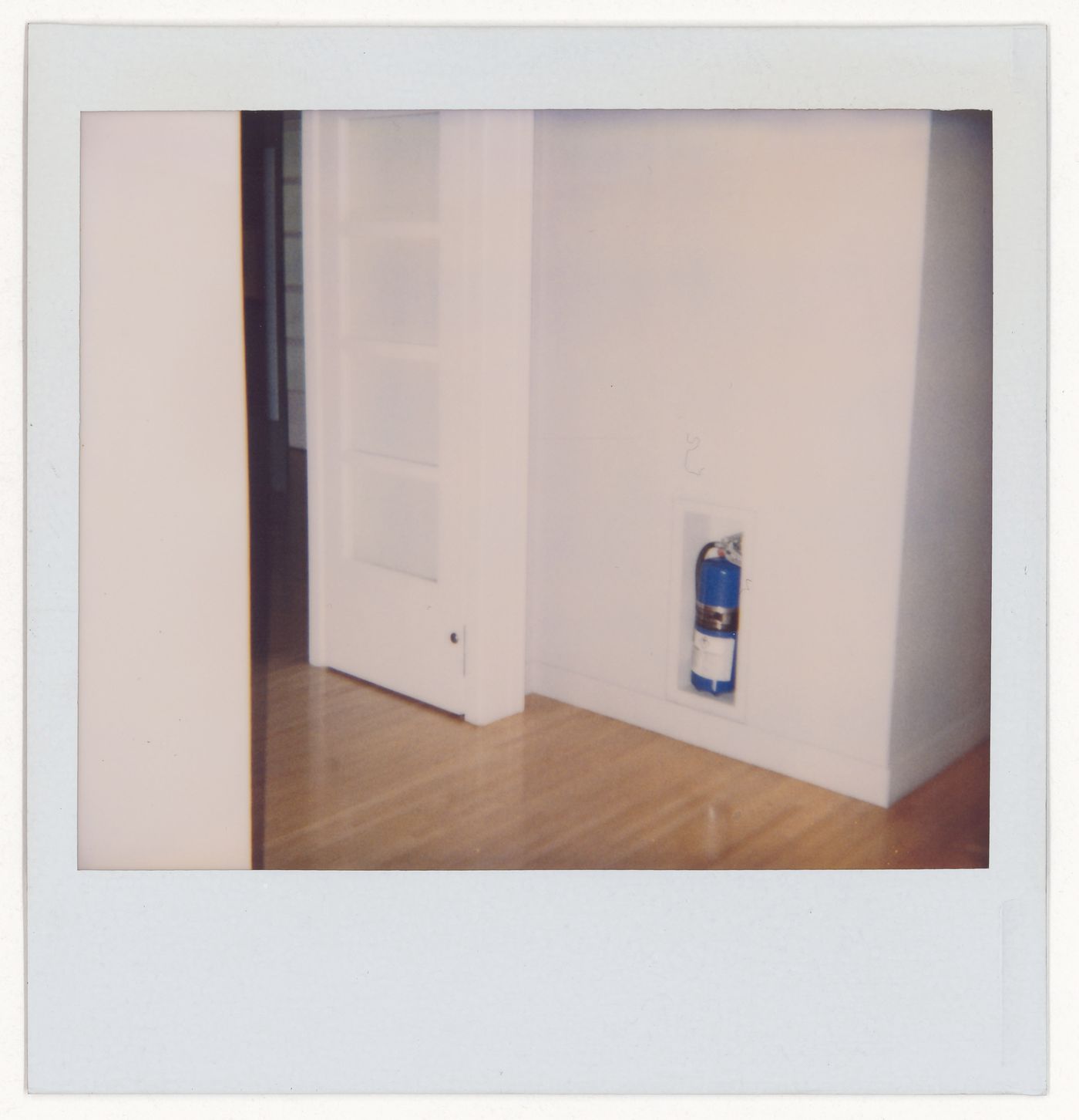 View of a fire extinguisher at the Canadian Centre for Architecture (photograph from Mean project records)