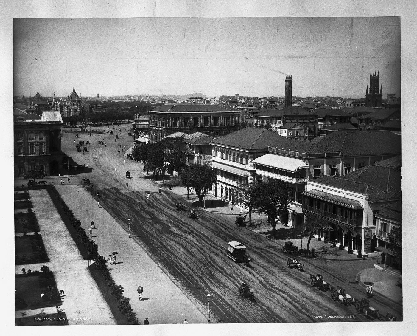 View of Esplanade Road (now P. D'Mello Marg), Bombay (now Mumbai), India