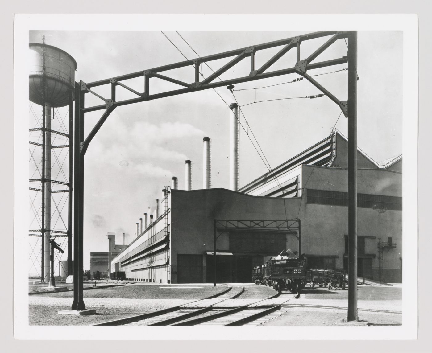 View of the south and west façades of the Open Hearth Mills, Rouge River Plant, Ford Motor Company, Dearborn, Michigan