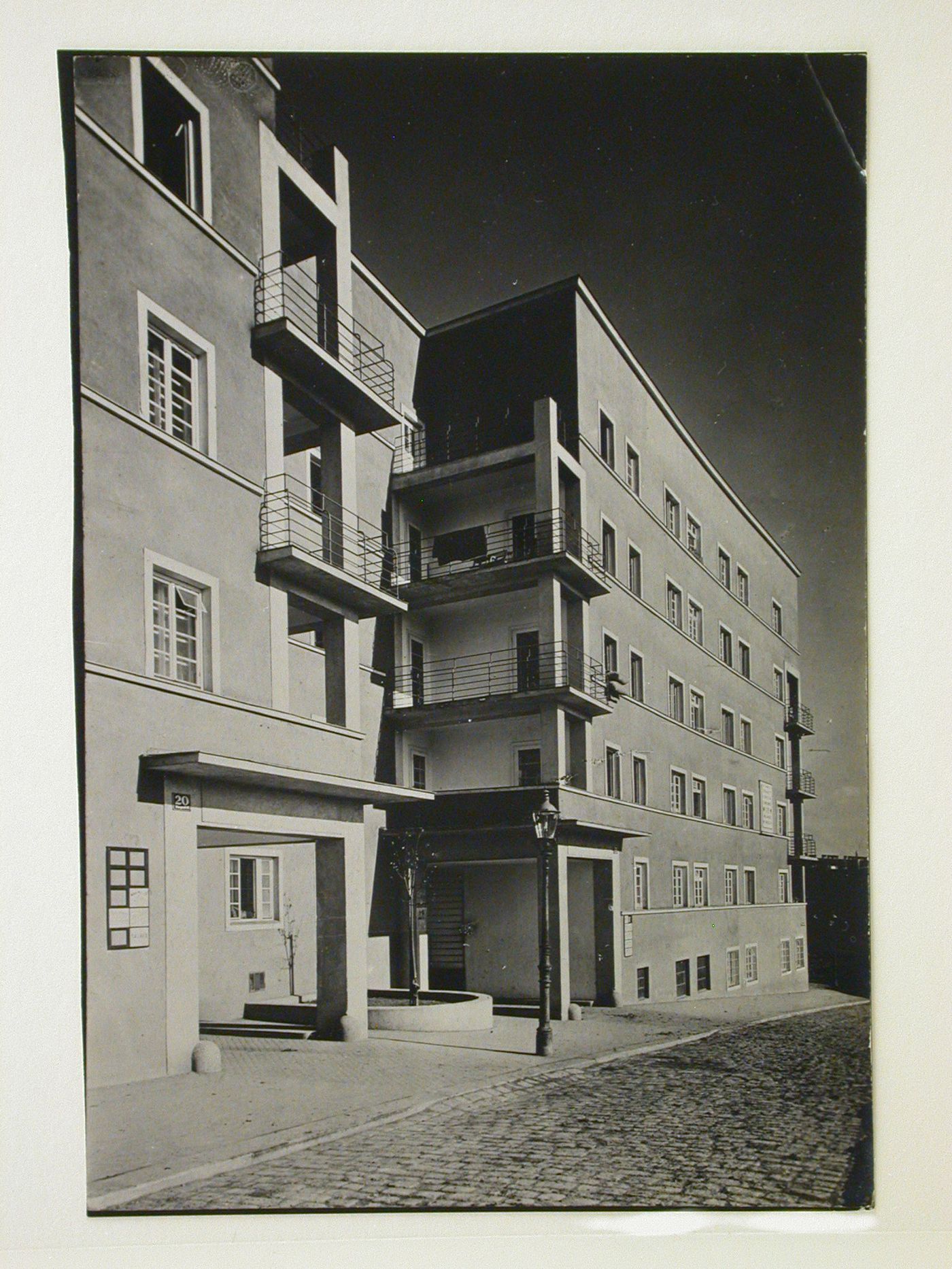 View of multi-story residential building for workers, Vienna, Austria