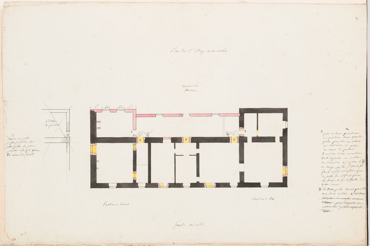 First floor plan of the house, Domaine de La Vallée