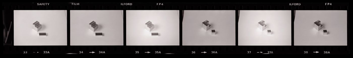 Photographic negatives of blocks