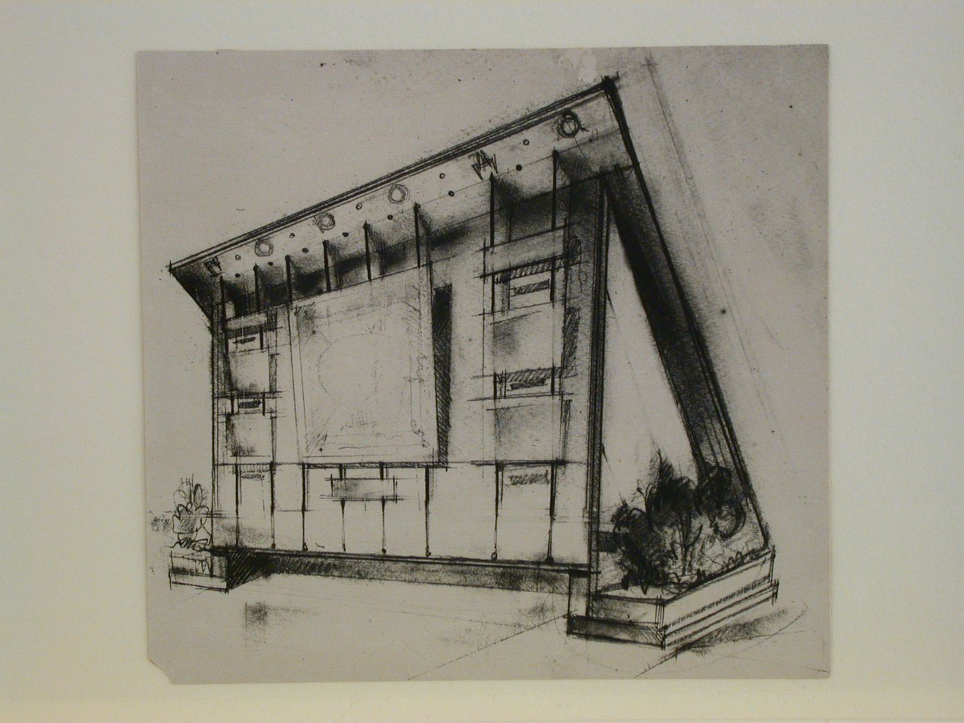 Photograph of a perspective drawing for an advertising stand, Soviet Union