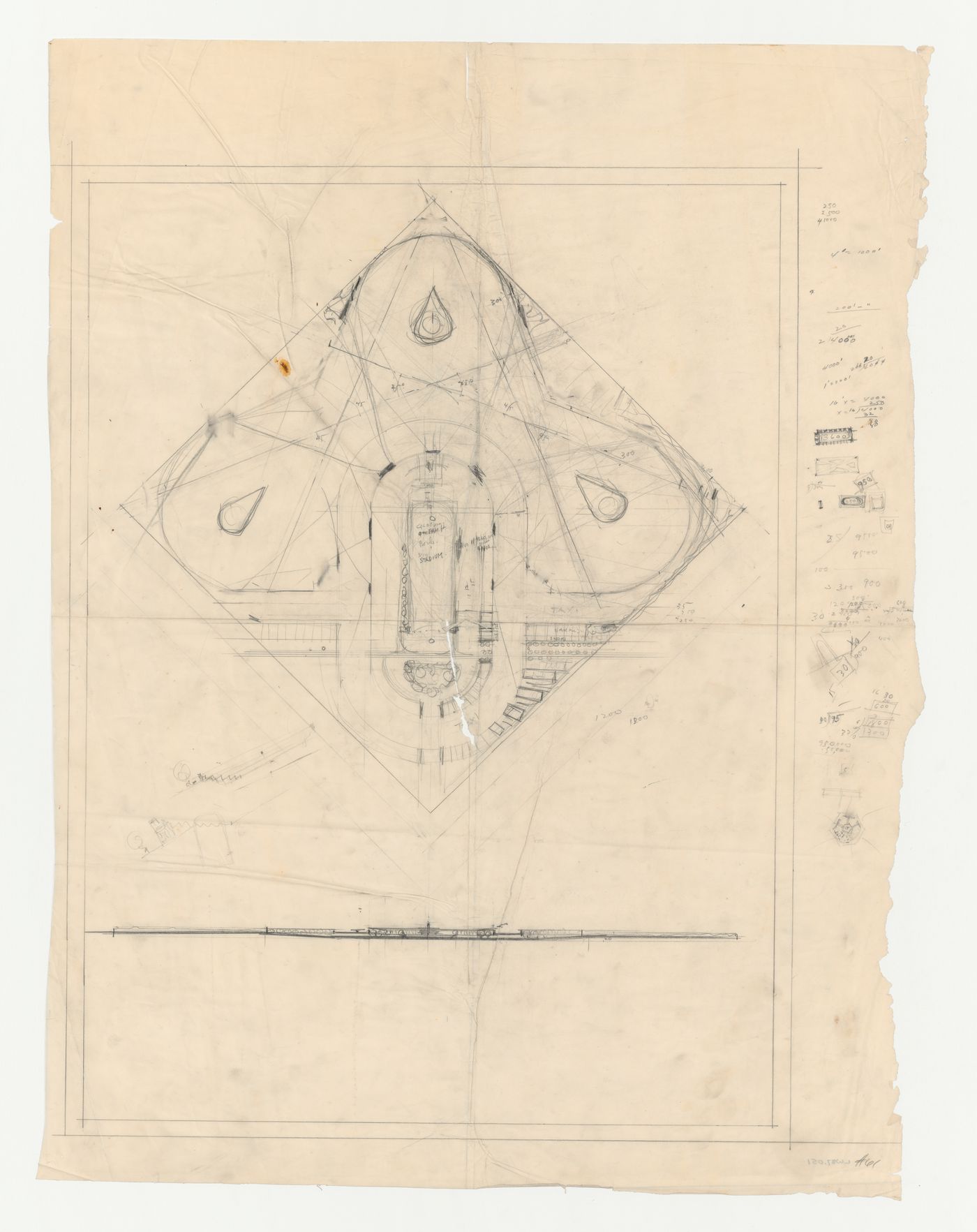 Los Angeles Municipal Airport: Site plan and section