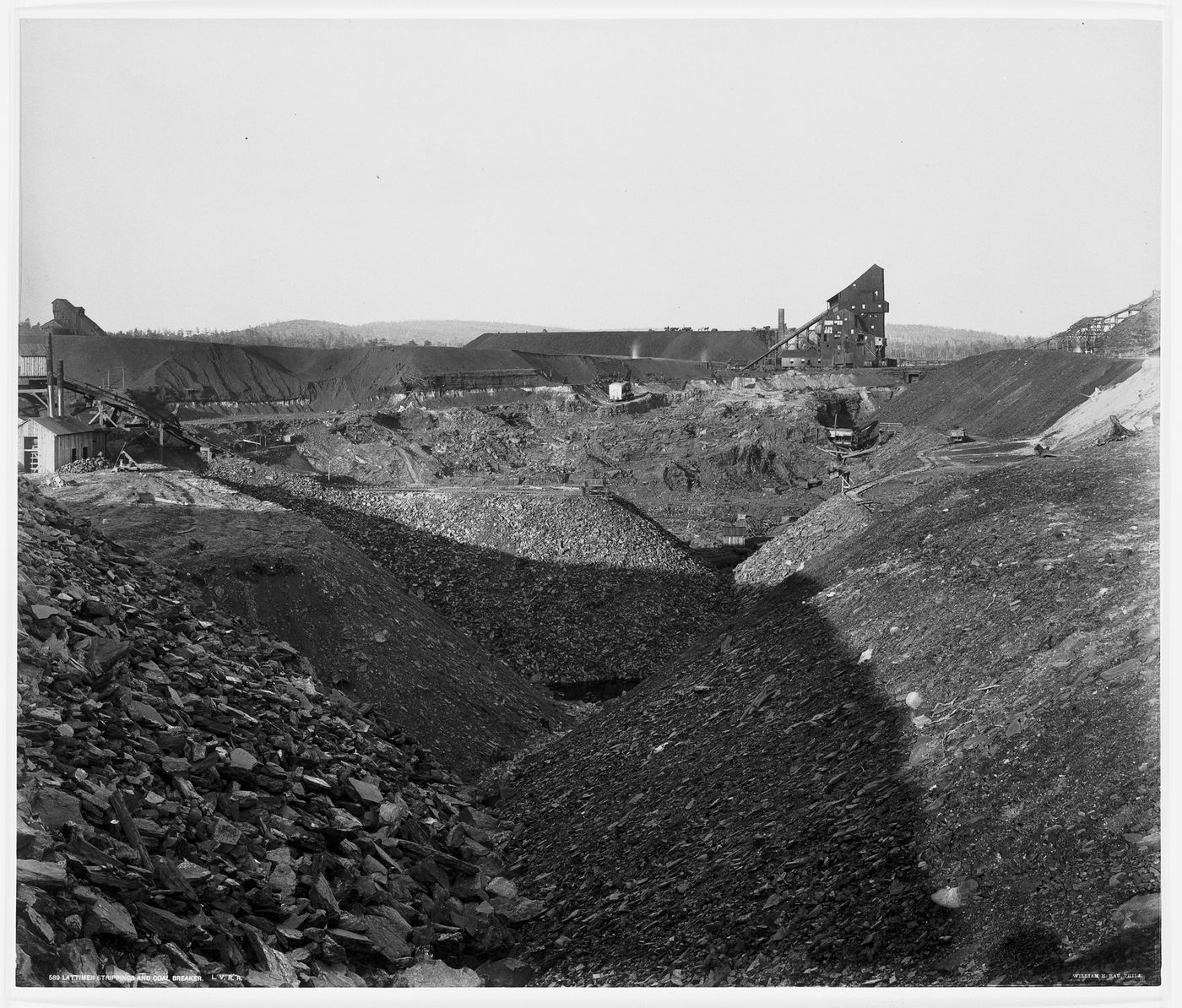 Lattimer strippings and coalbreaker. Lehigh Valley Railroad