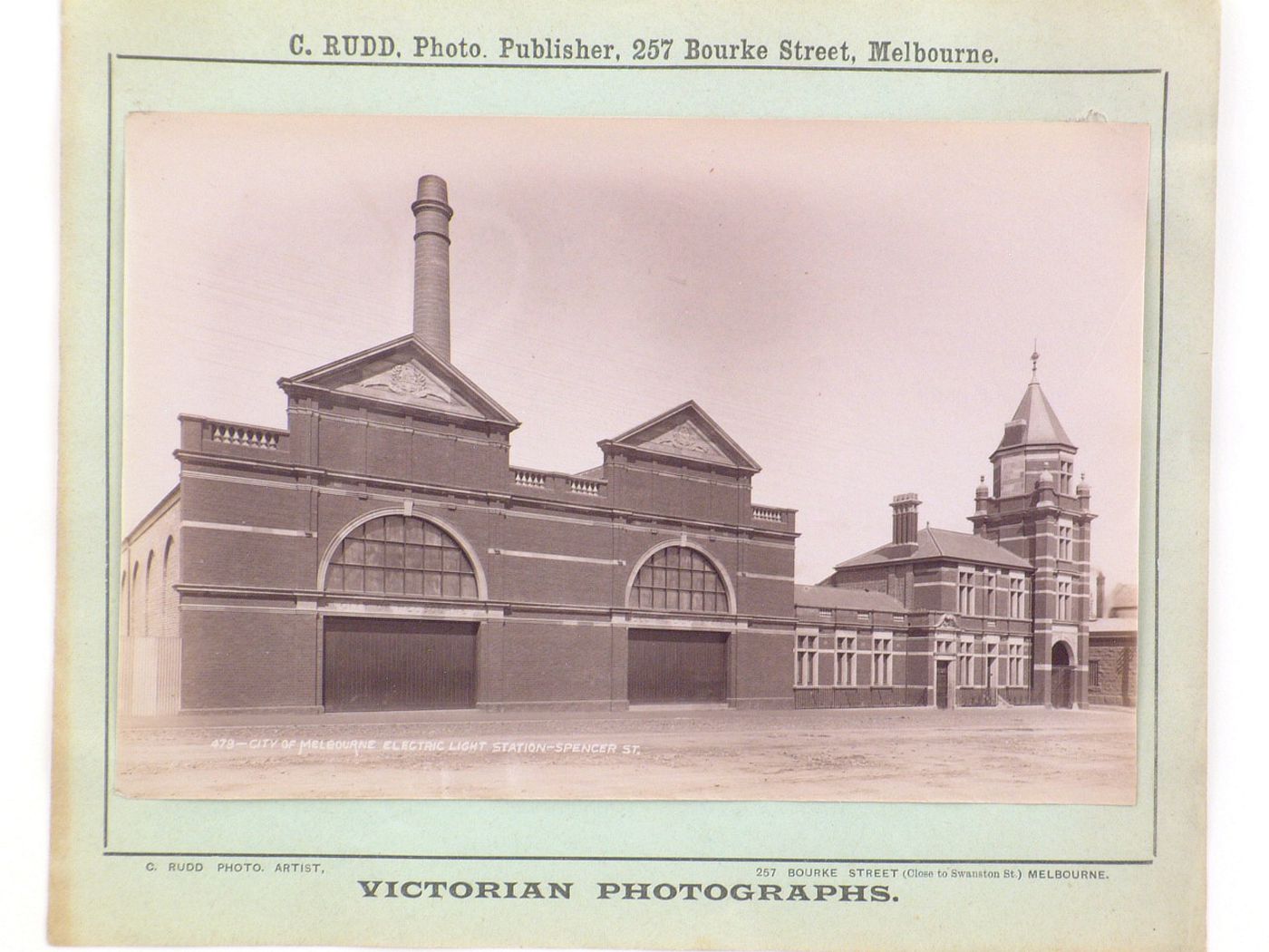 View of the principal façade of Melbourne Electric Light Station, Spencer Street, Australia