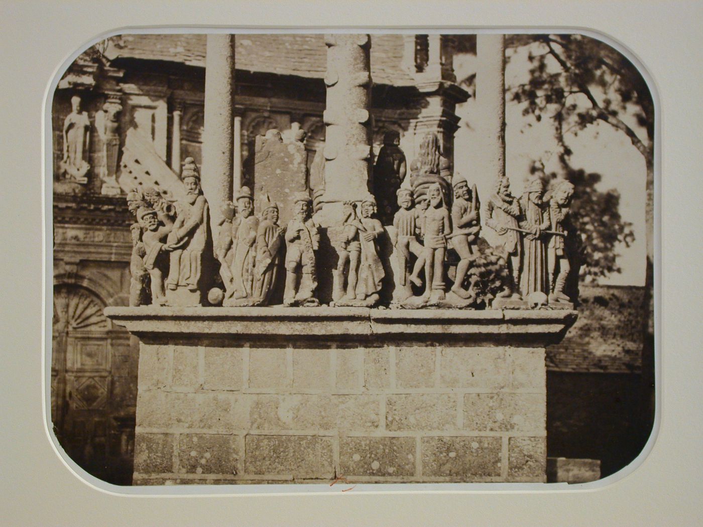 Detail of lower portion of Calvary and base, Saint-Thégonnec, France